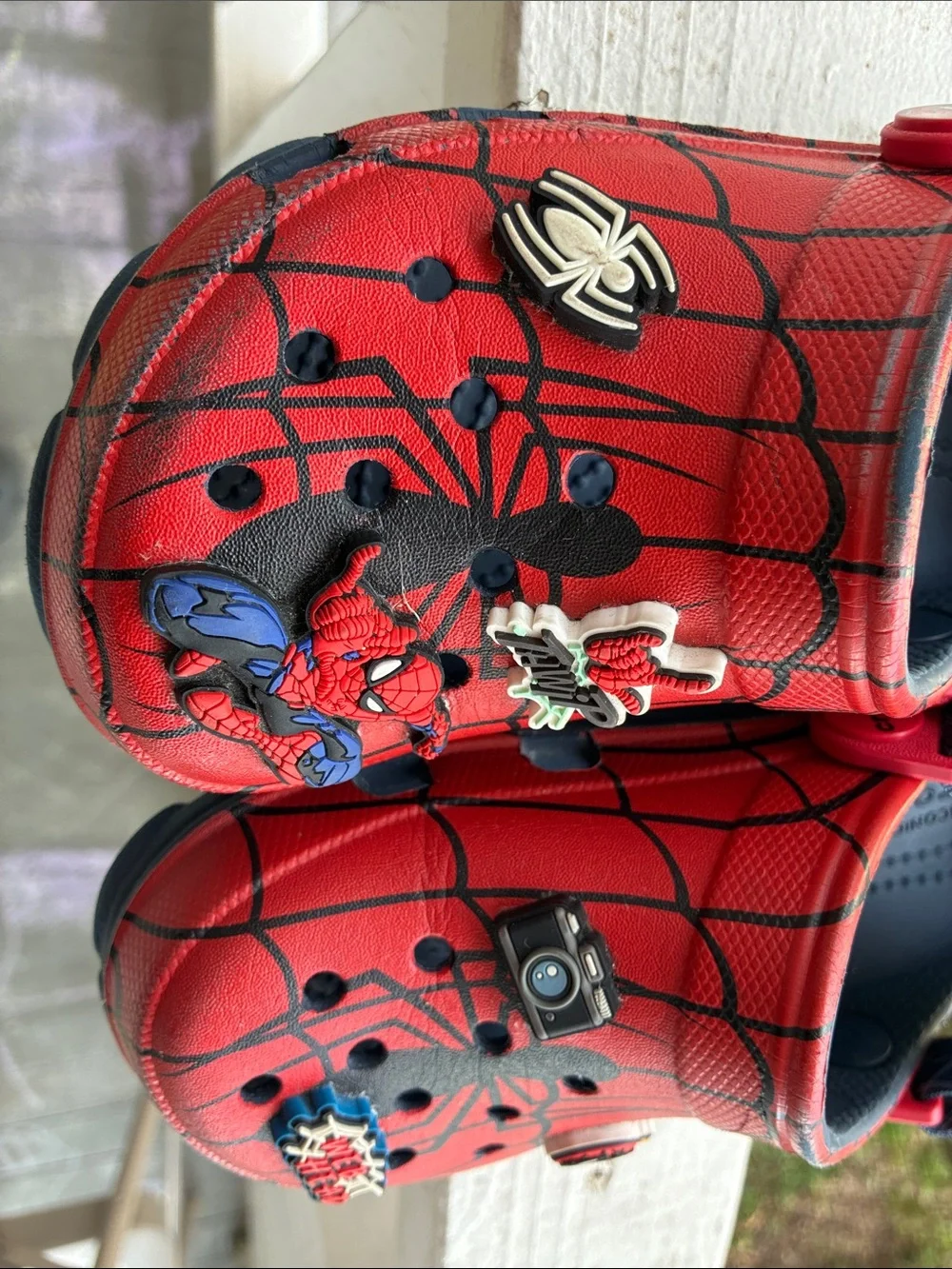 CROCS Kids Red Spider-Web with Superhero Charms